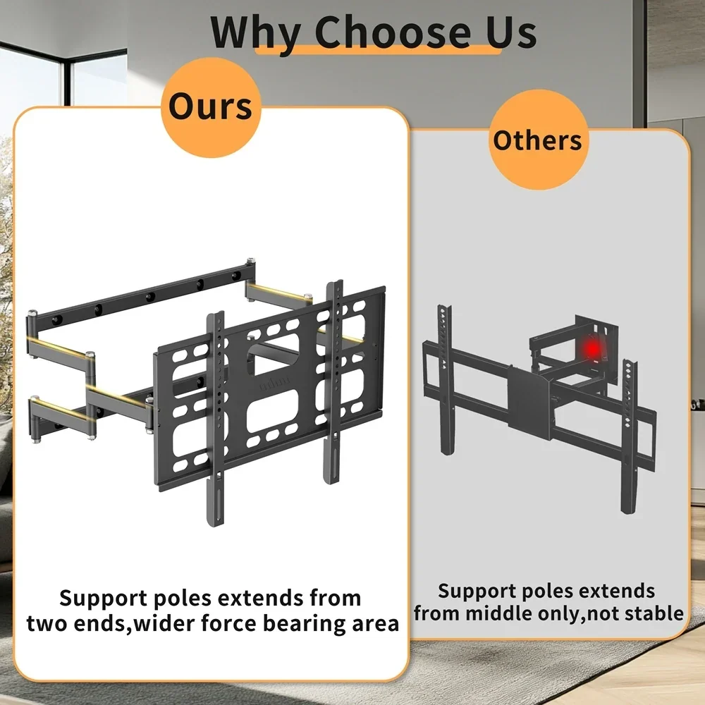 Adjustable Wall Bracket for TVs with Full Motion Capability - Image 9