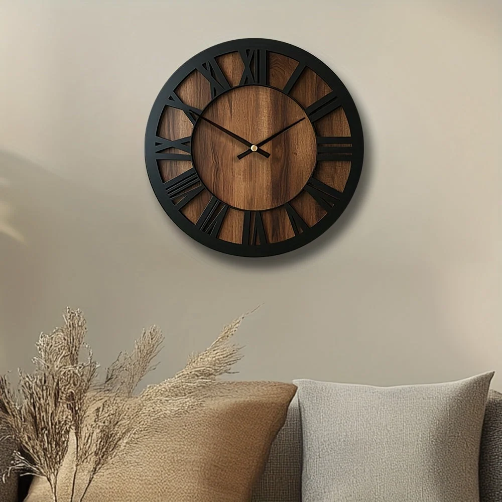 Rustic Elegance Wall Clock with Roman Numerals - Image 6