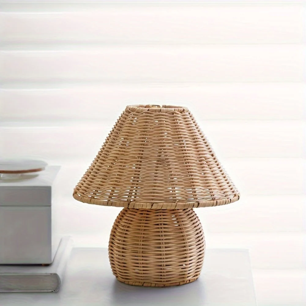 Table Lamp Rattan Shade Bamboo Base - Image 2
