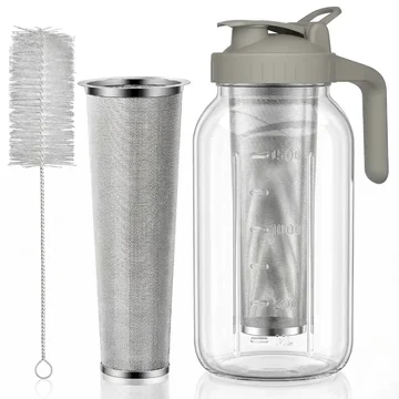 64oz Glass Pitcher for Cold Brew Coffee with Filter and Lid