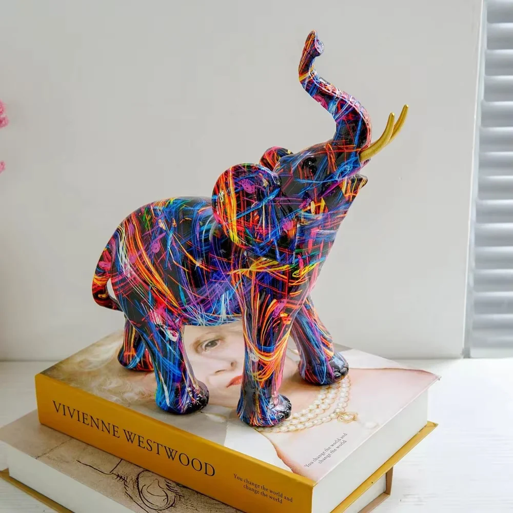 Graffiti Elephant Figurine