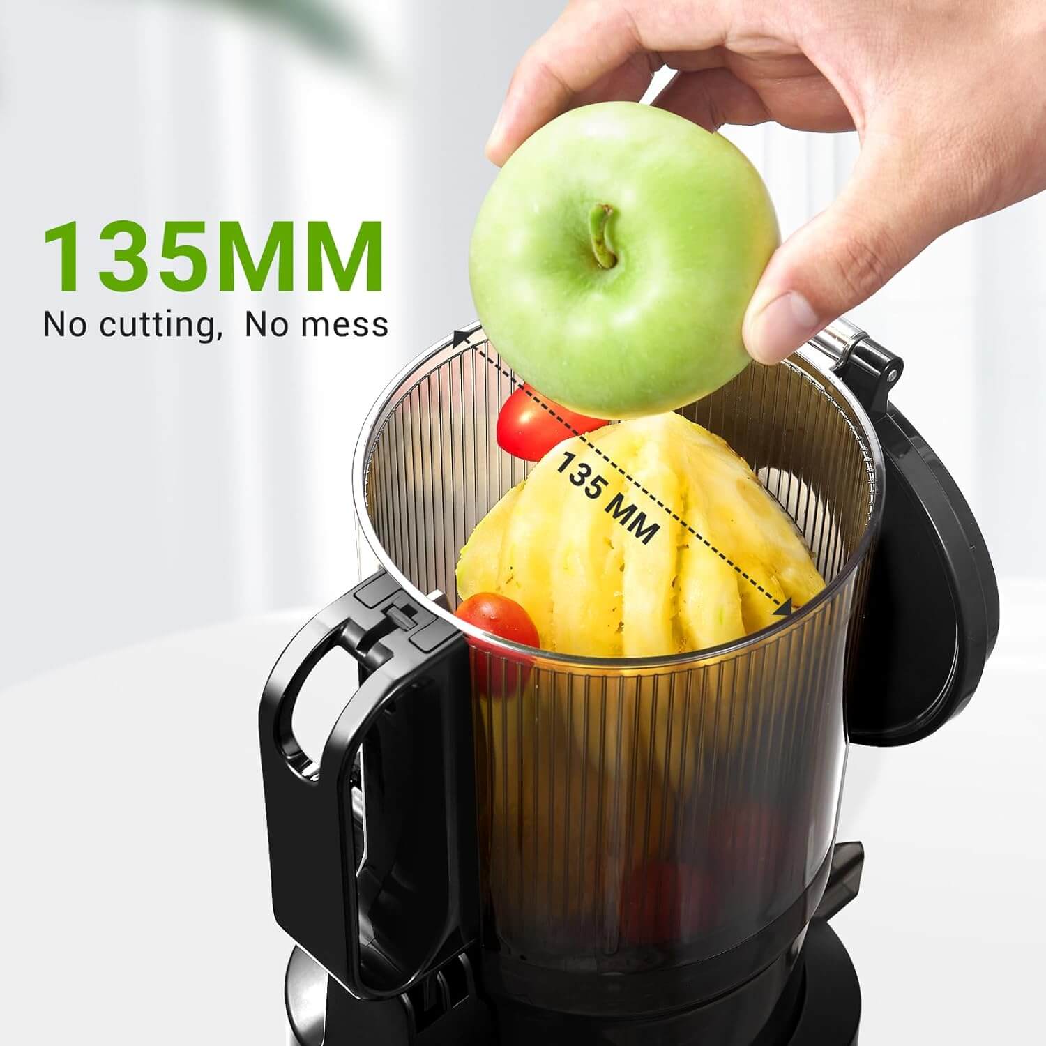 AMZCHEF Masticating Juicer 5.8-Inch Self-Feeding Black 4