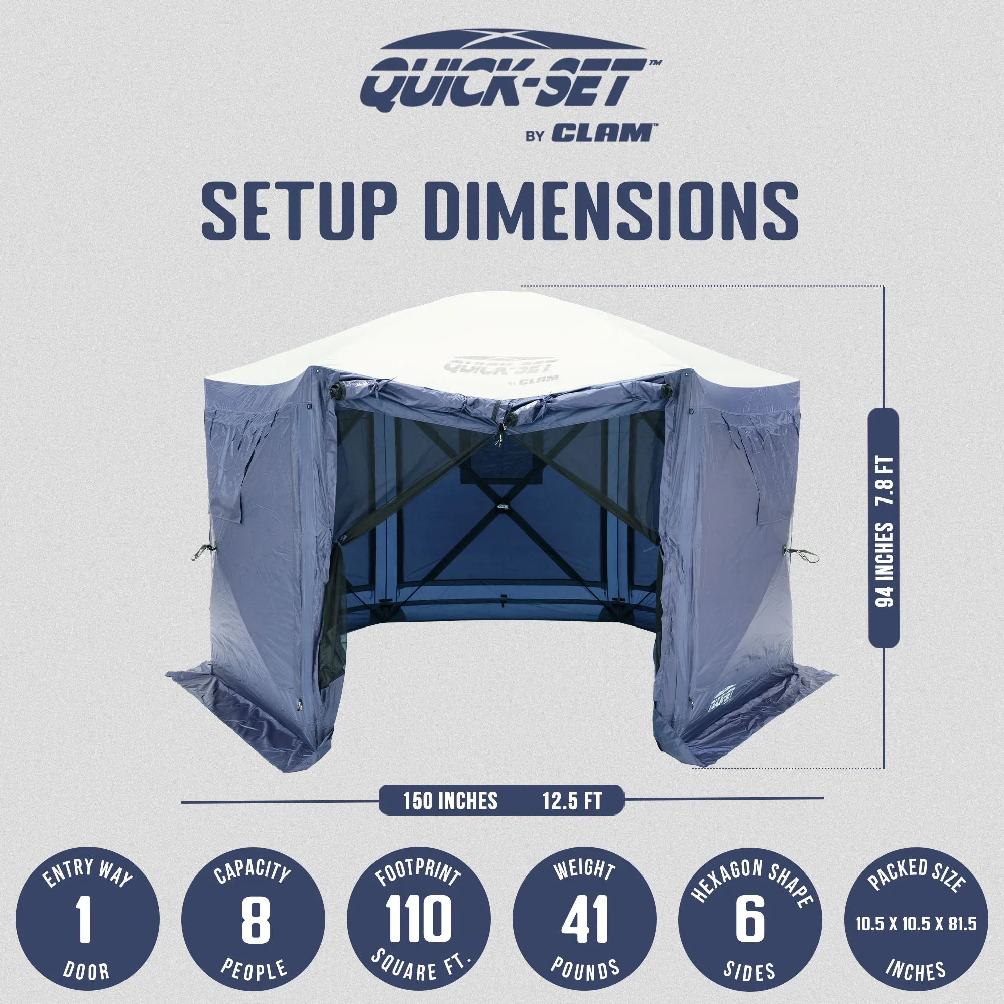 CLAM Quick-Set Pavilion 12.5 x 12.5' Portable Outdoor Canopy Shelter, Green - Image 31