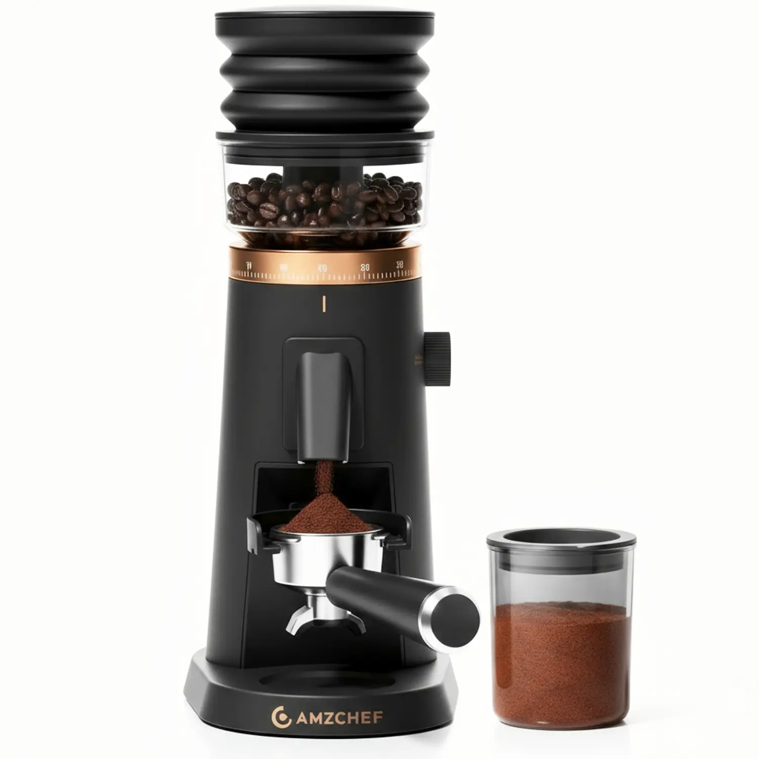 AMZCHEF Precision Burr Coffee Grinder | 75 Grind Settings 1