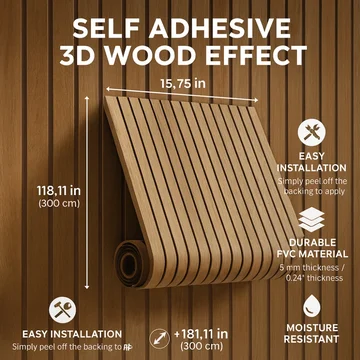 Peel-and-Stick 3D Faux Wood Wall Panels for Stylish Interiors