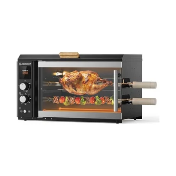 AMZCHEF Rotisserie Grill 34QT 360°Auto-Rotating 2-in-1 Oven