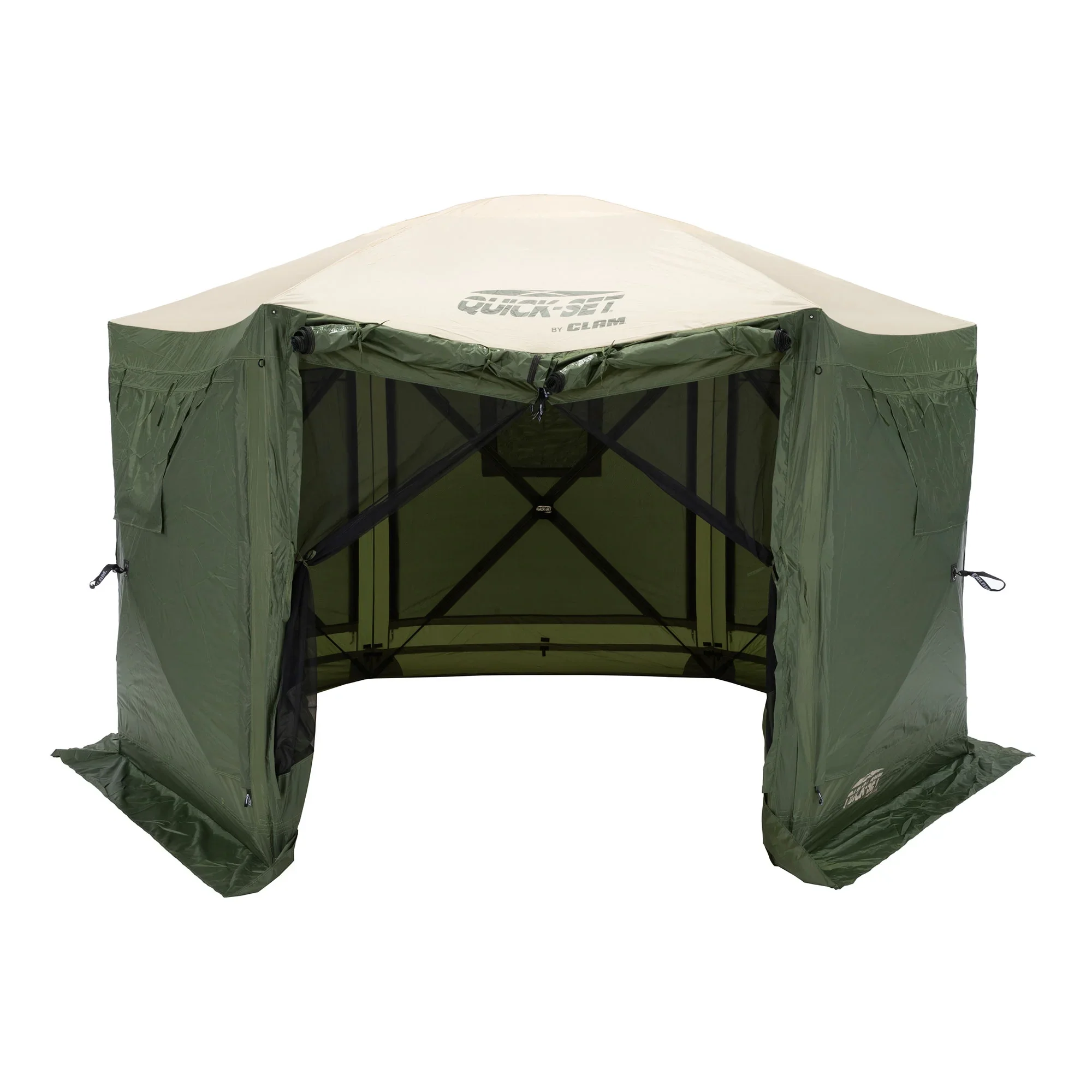 CLAM Quick-Set Pavilion 12.5 x 12.5' Portable Outdoor Canopy Shelter, Green - Image 43