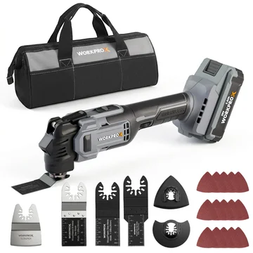 WORKPROX 20V Cordless Oscillating Multi-Tool Kit, Brushless Motor, 6-Speed, 3.6° Oscillation Angle, 22PCS Accessories & 1 Battery, Oscillating Tool for Cutting, Scraping, Sanding with Tool Bag