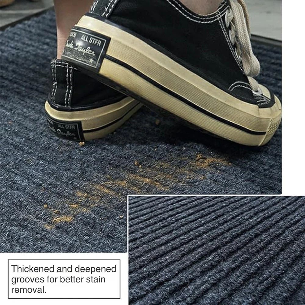 Door Mat Striped Braided Polyester Non-Slip Backing - Image 3