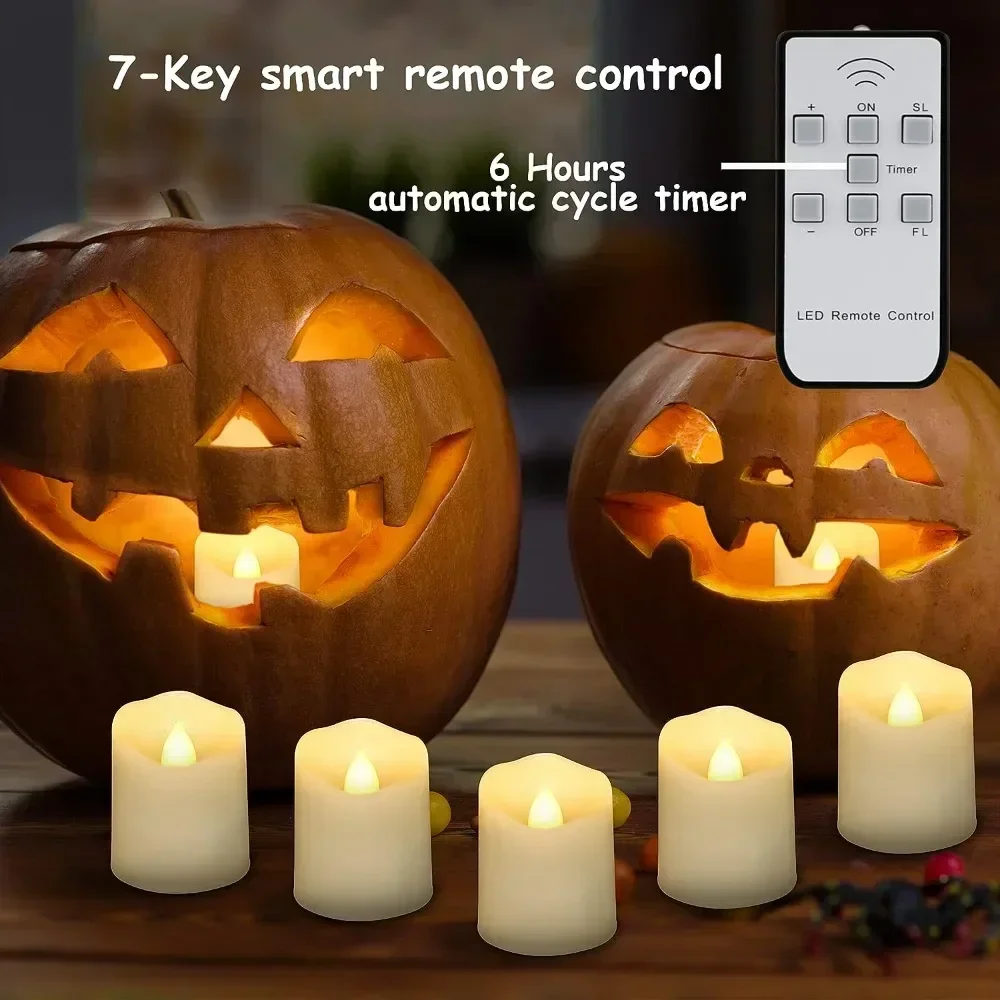 Set of 6 Rechargeable LED Candles with Timer Function - Image 4
