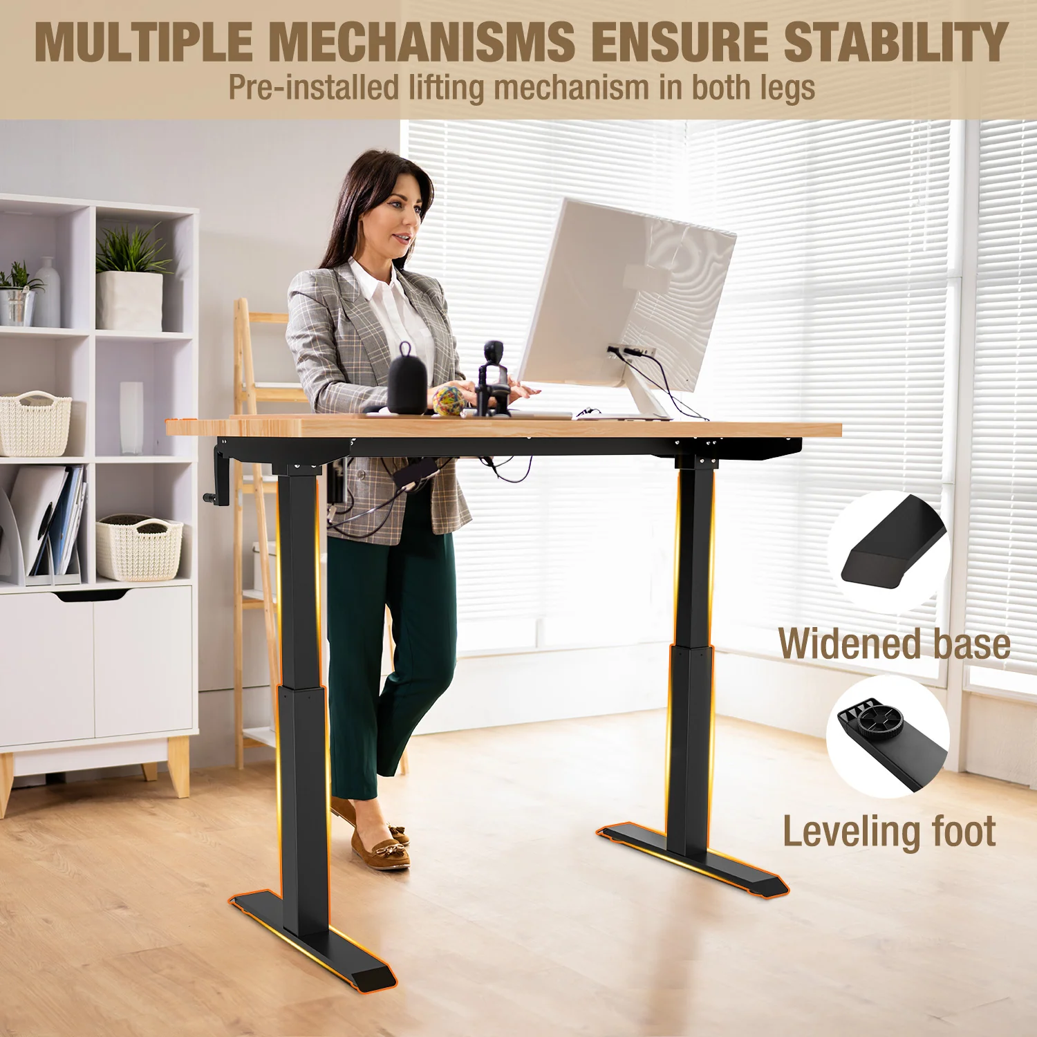 WORKPRO 47.2"×23.6" Adjustable Workbench, Crank Stand Desk, 300LBS Capacity - Image 5