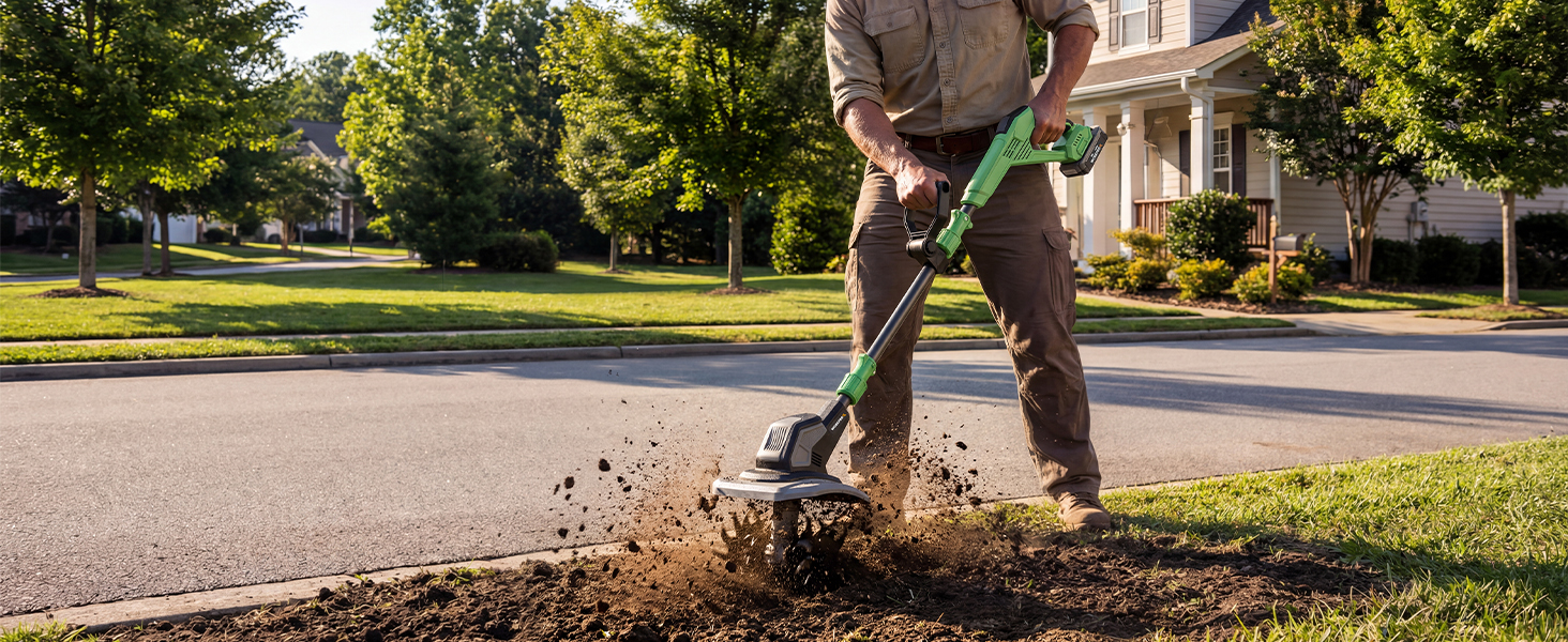 20V Cordless Tiller Cultivator