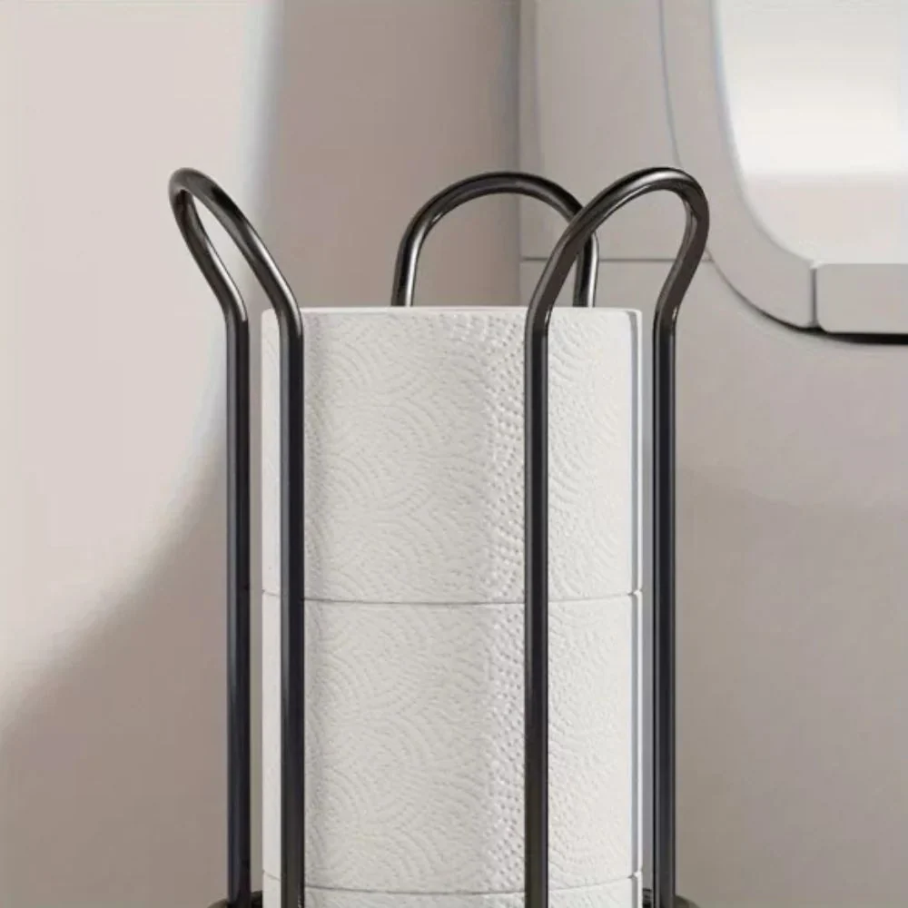 Toilet Paper Stand Chrome Plated Iron Holds Three Rolls