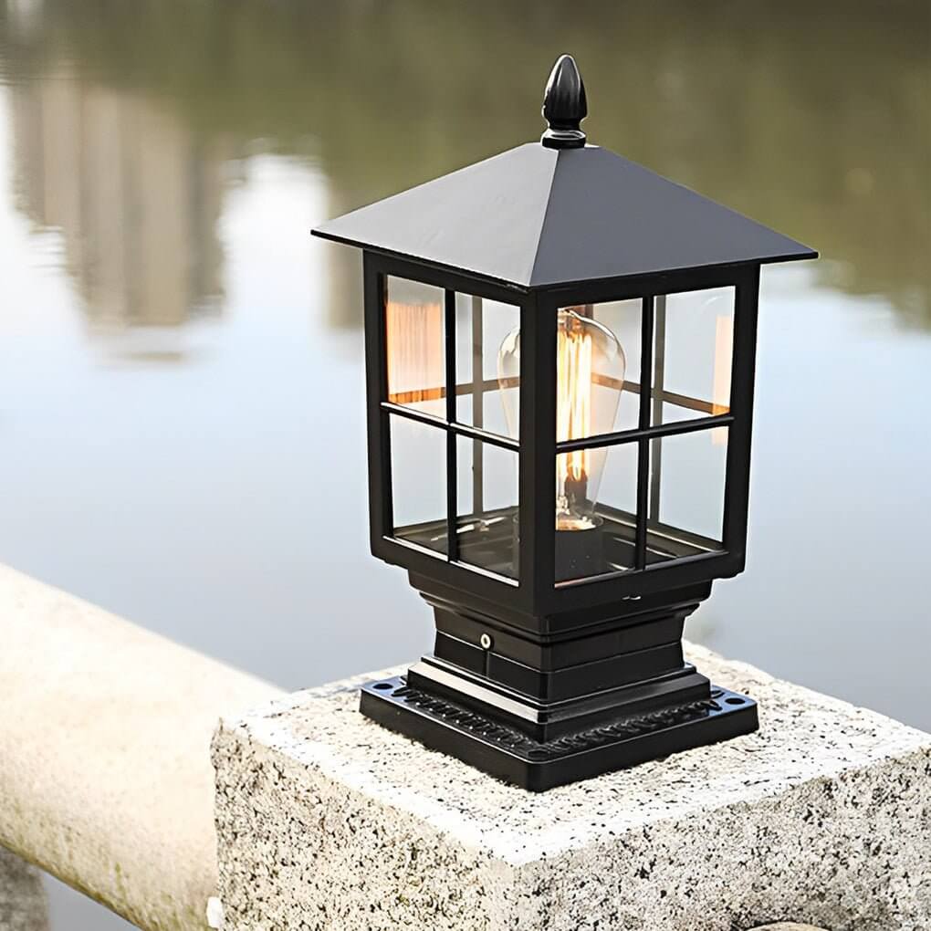 Stylish Weatherproof Garden Pillar Light – Elegant Black Design - Image 2