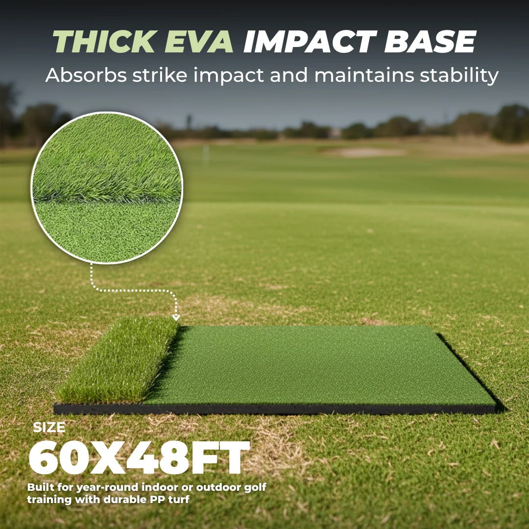Dual-Turf Golf Practice Mat 60x48 Inches for Indoor and Outdoor Use
