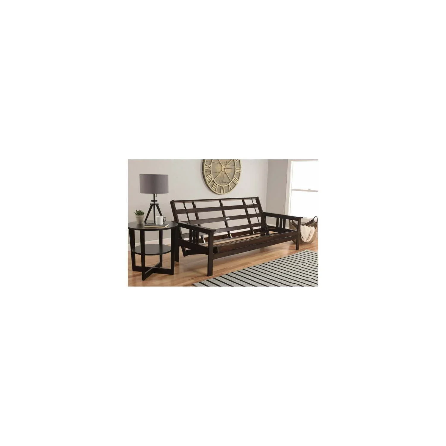Homestock African Artifacts Full Size Futon Frame Set with Mattress, Easily Converts to Bed, Versatile Design Futon Frame for All Spaces, 33"H x 79"L x 37"D-Color:Linen Charcoal,Size:Barbados - Image 126