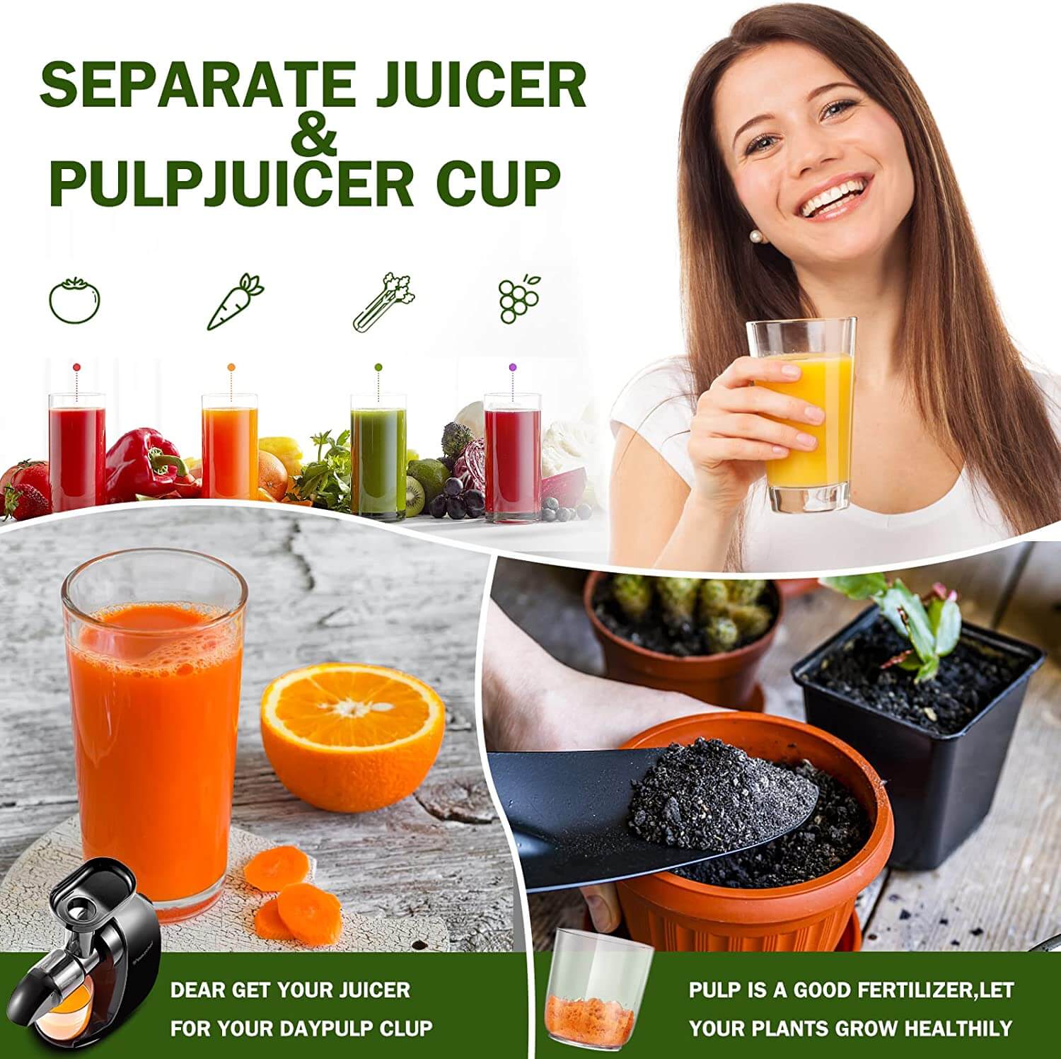 AMZCHEF Slow Masticating Juicer Machine - Image 3