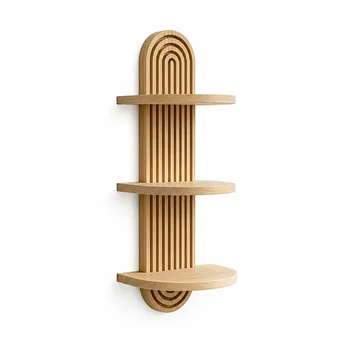 Boho Solid Wood Wall Shelf (3-Tier)