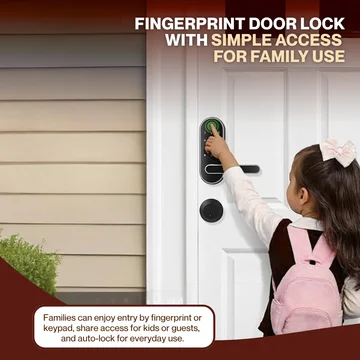 Fingerprint Smart Lock with Keypad and Handle, Zinc Construction