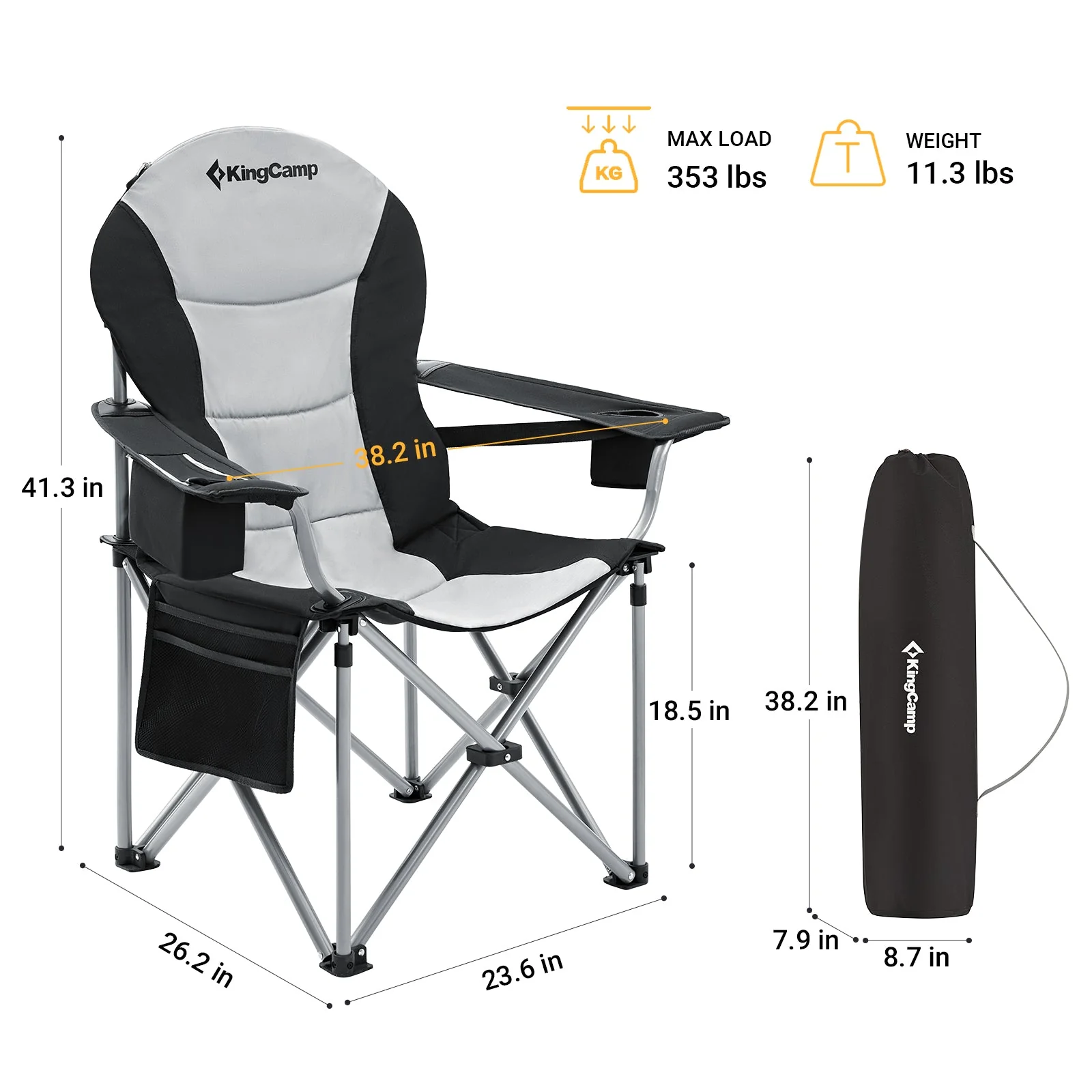 KingCamp Lumbar Support Oversized Camping Chair - Image 10