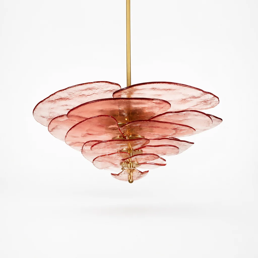 Hand-Cut Glass Copper-Finish Tiered Chandelier (Integrated Lights) - Image 18