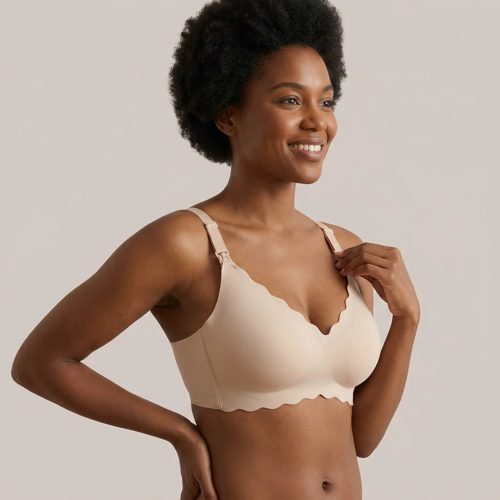 Seamless Nursing Bra in Cloud Color - Image 7