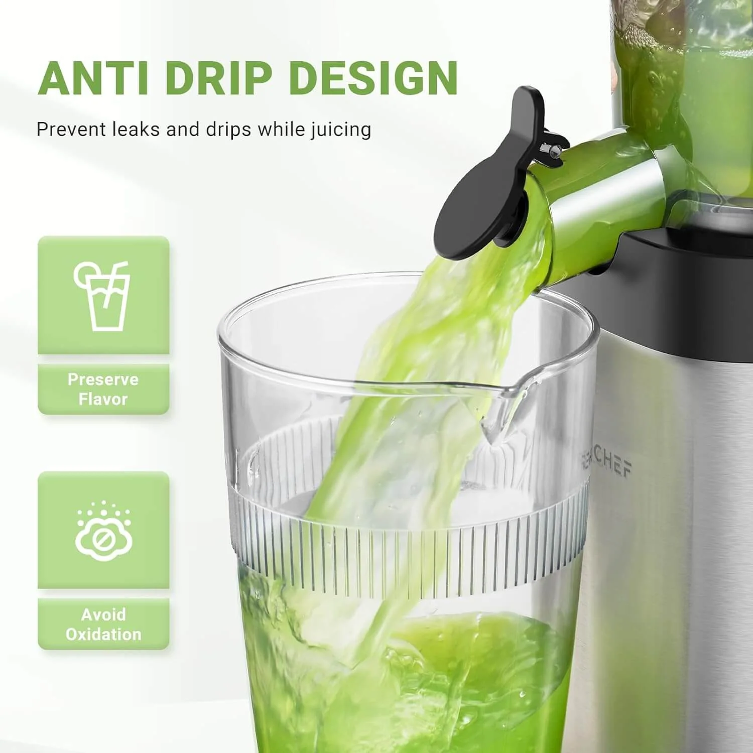 Amzchf Juicer Machine with Large Feed Chute 3.1" for Whole Fruits 4