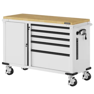 WORKPRO 52" Rolling Tool Chest with Wheels, 5-Drawer & Cabinet, 1000 lbs