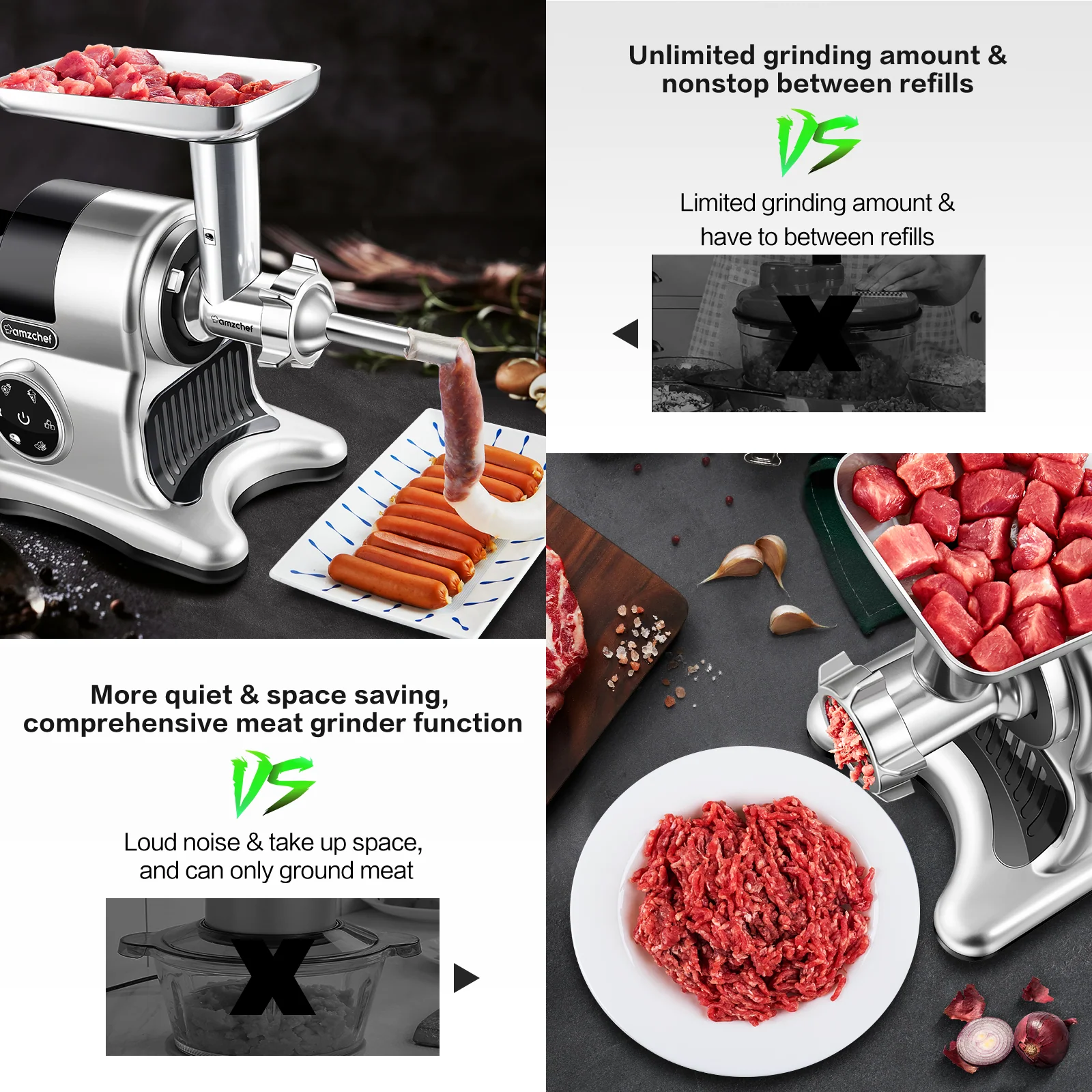 AMZCHEF 5-in-1 Inovative Cold Press Slow Juicer ZM1517 White 4