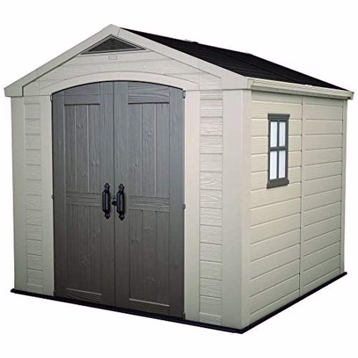 Keter Factor 8 x 11 Foot All Weather Resin Outdoor Storage Shed, Taupe - Image 4
