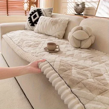 Luxurious Plush Sofa Shield - Cozy Cover for Pet Owners