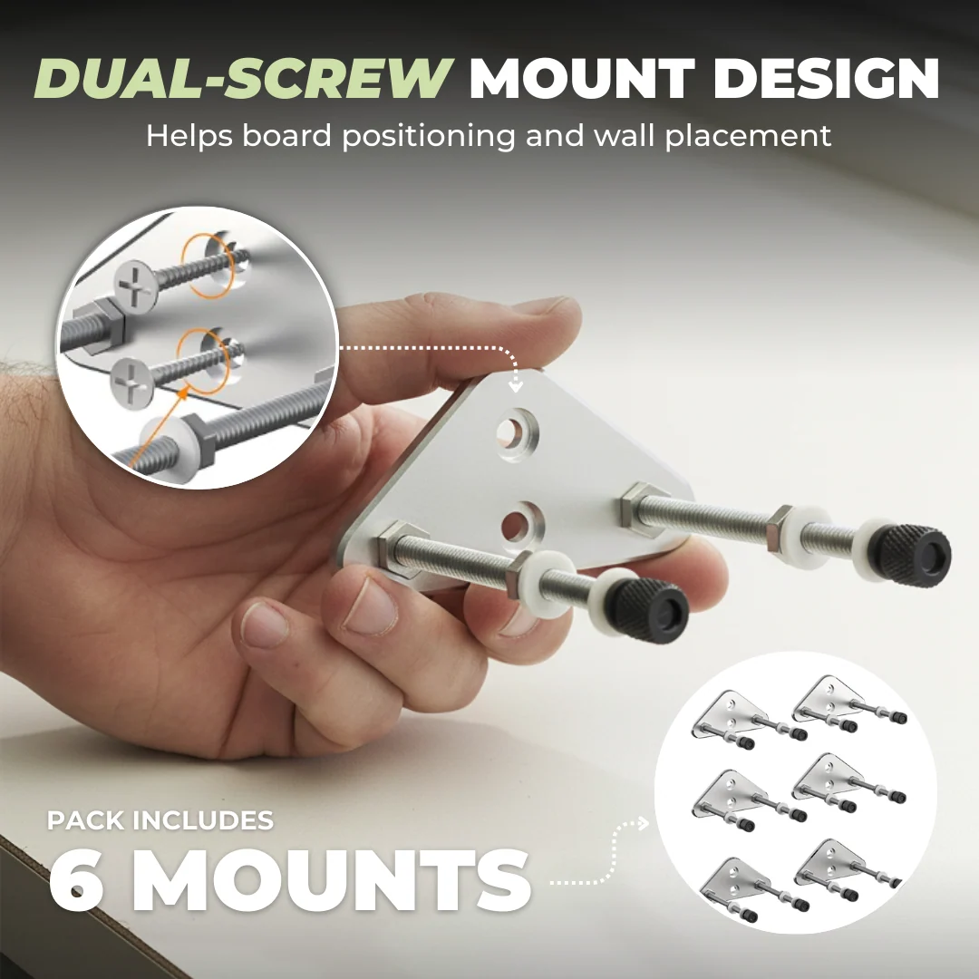 6 Pack Aluminum Skateboard Wall Mount Hangers for Deck Display