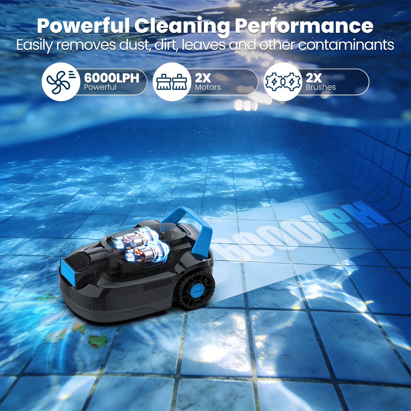 AIRROBO CP02 Cordless Robotic Pool Cleaner | 120-Min Runtime - Image 2