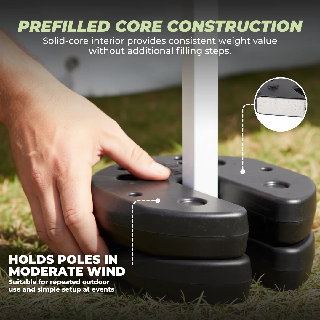Canopy Weight Set with No Pinch Strap for Steady Ground Setup