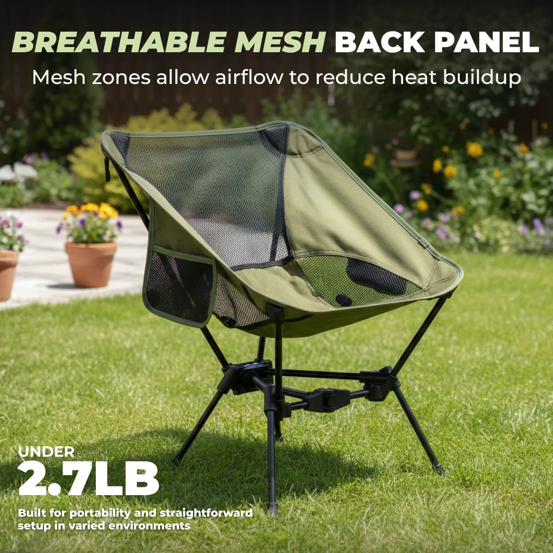 Ultralight Folding Camping Chair for Hiking, Travel, and Beach