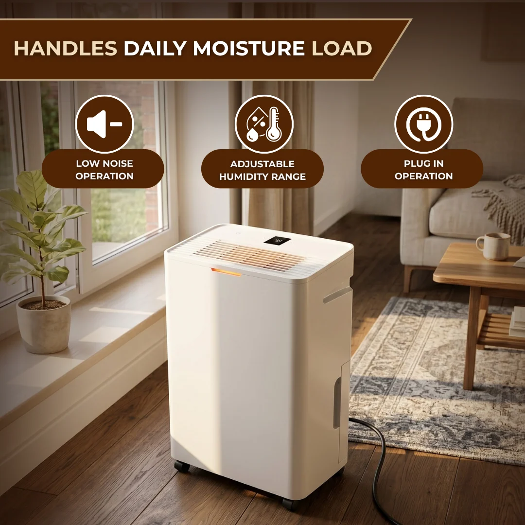 45-Liter Dehumidifier for 4500 Sq Ft Home with Drain Hose Unit