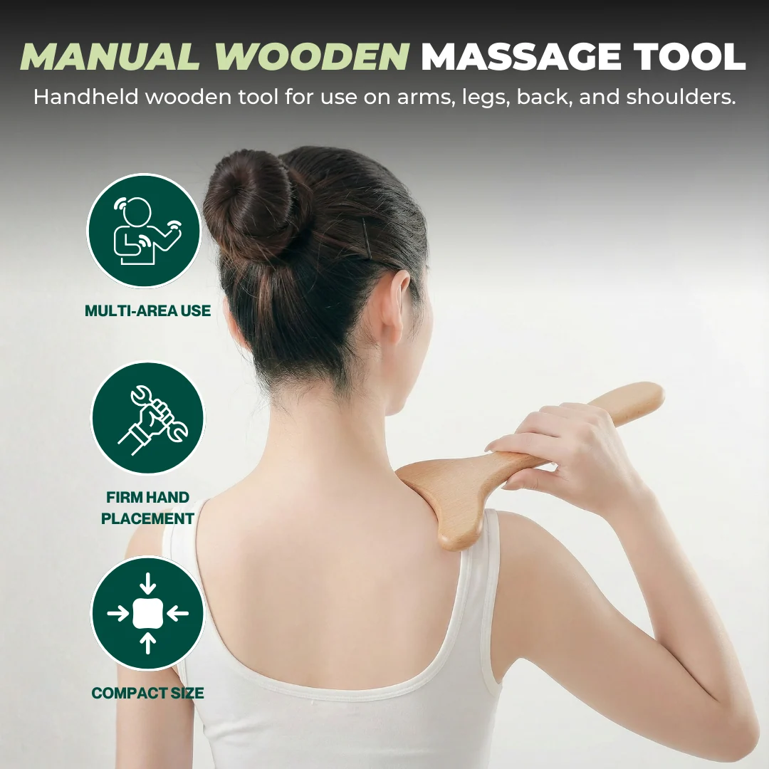 Wooden Manual Massage Tool for Body Application and Hand Use