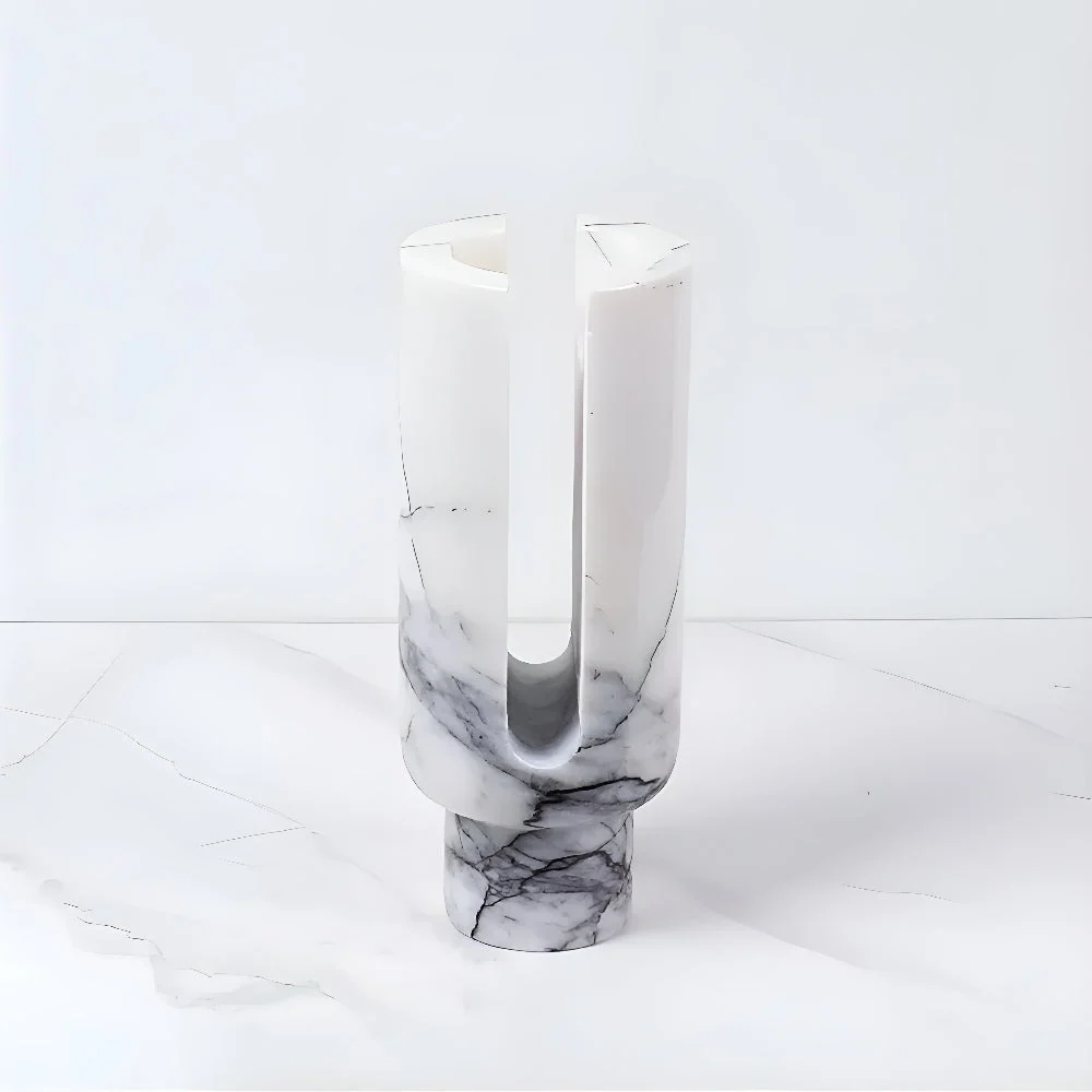Candle Holder Geometric Marble Votives & Tapers Compatible - Image 2