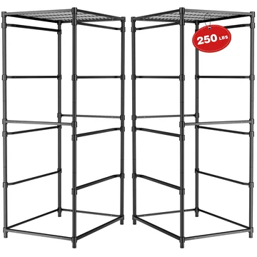 WORKPRO 2-Pack 5-Tier Heavy Duty Metal Storage Rack, Garage Shelving for Basement & Workshop, 450 lbs per Unit, 30.5" x 22.5" x 69", Black