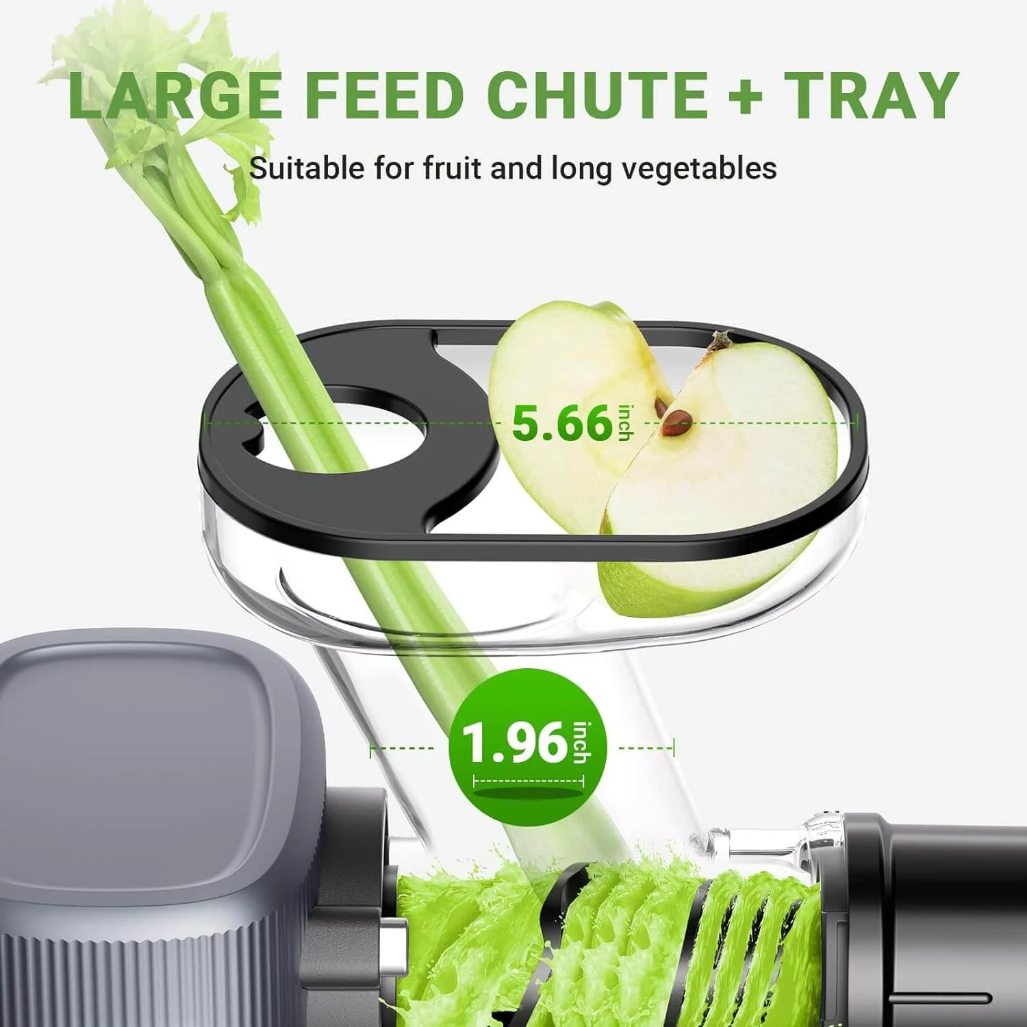 AMZCHEF 50mm Large Feed Chute Small Compact Slow Juicer 3