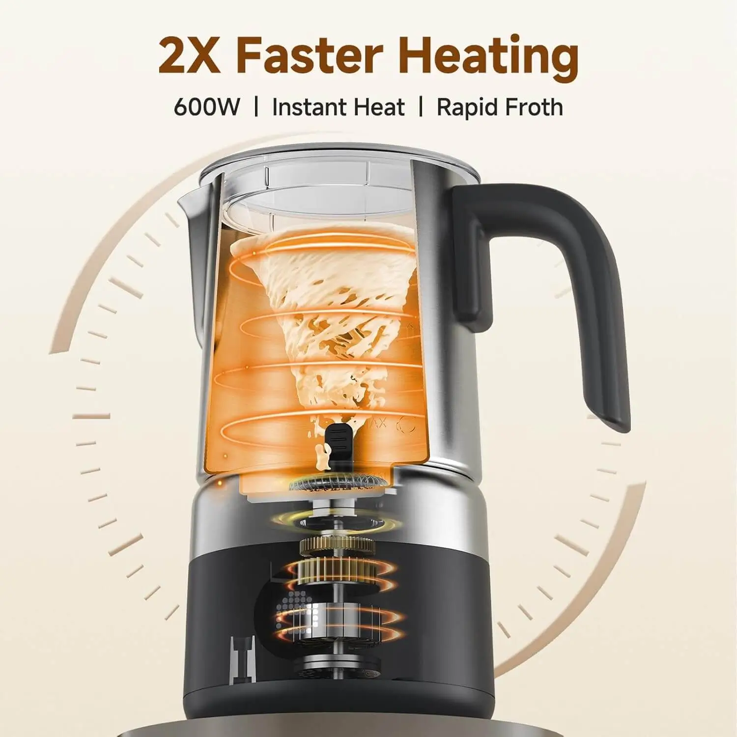 AMZCHEF 8-IN-1 Milk Frother and Steamer for Coffee 4
