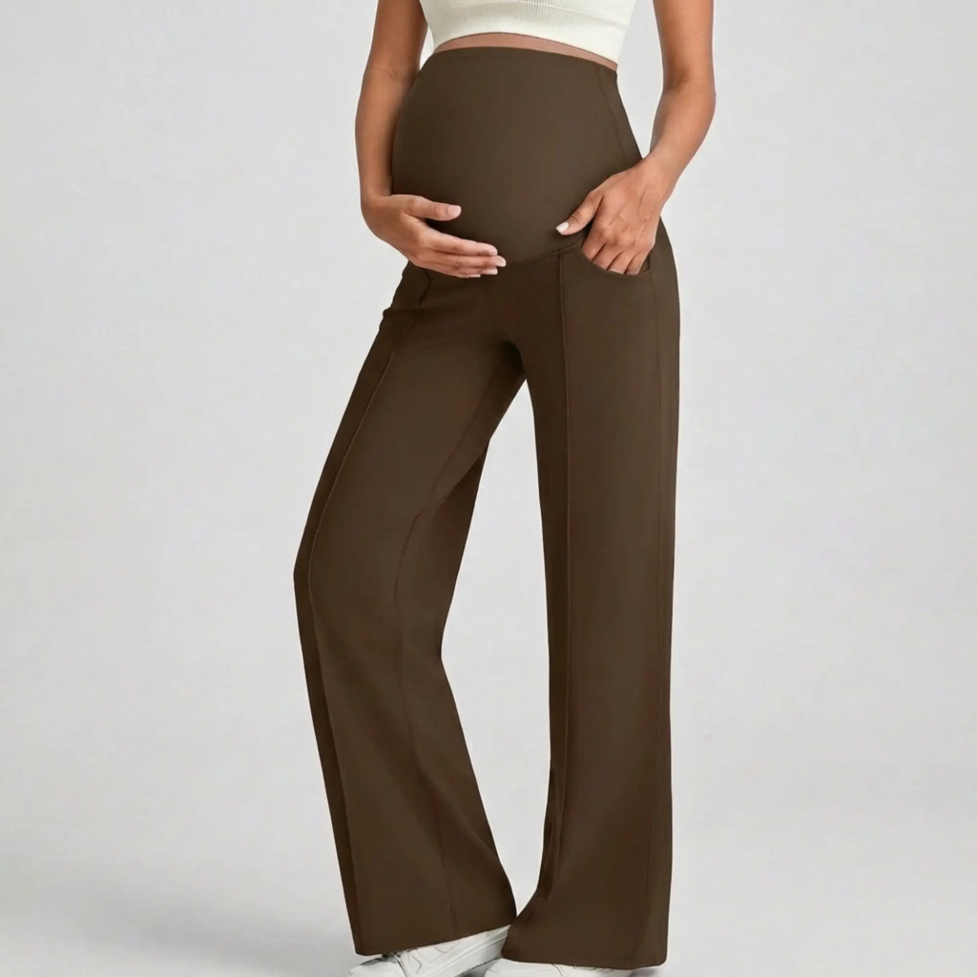 Yoga Pants with Flared Legs in Cloud Design - Image 3