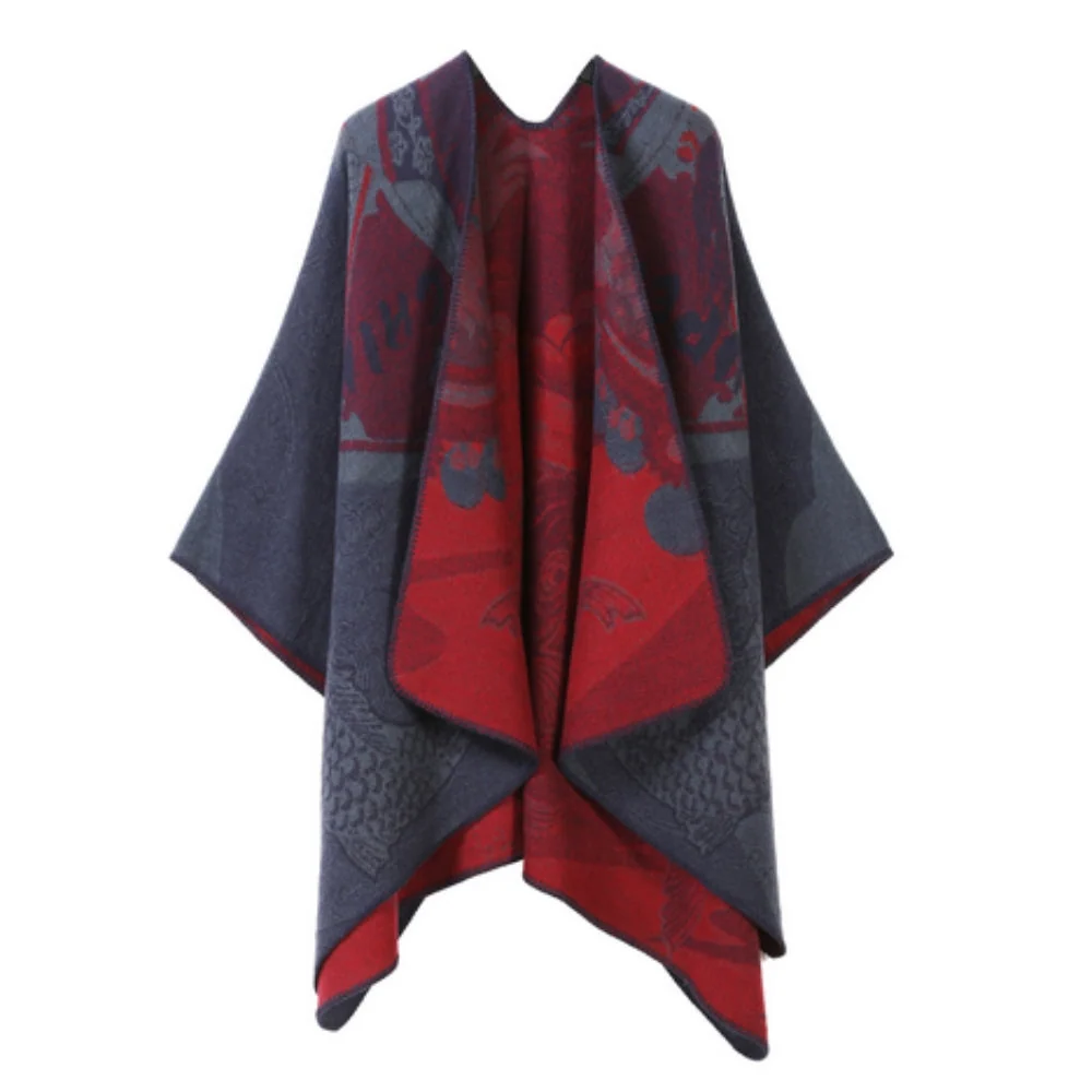 Poncho Oversized Reversible Ultra-Soft Faux Cashmere - Image 4