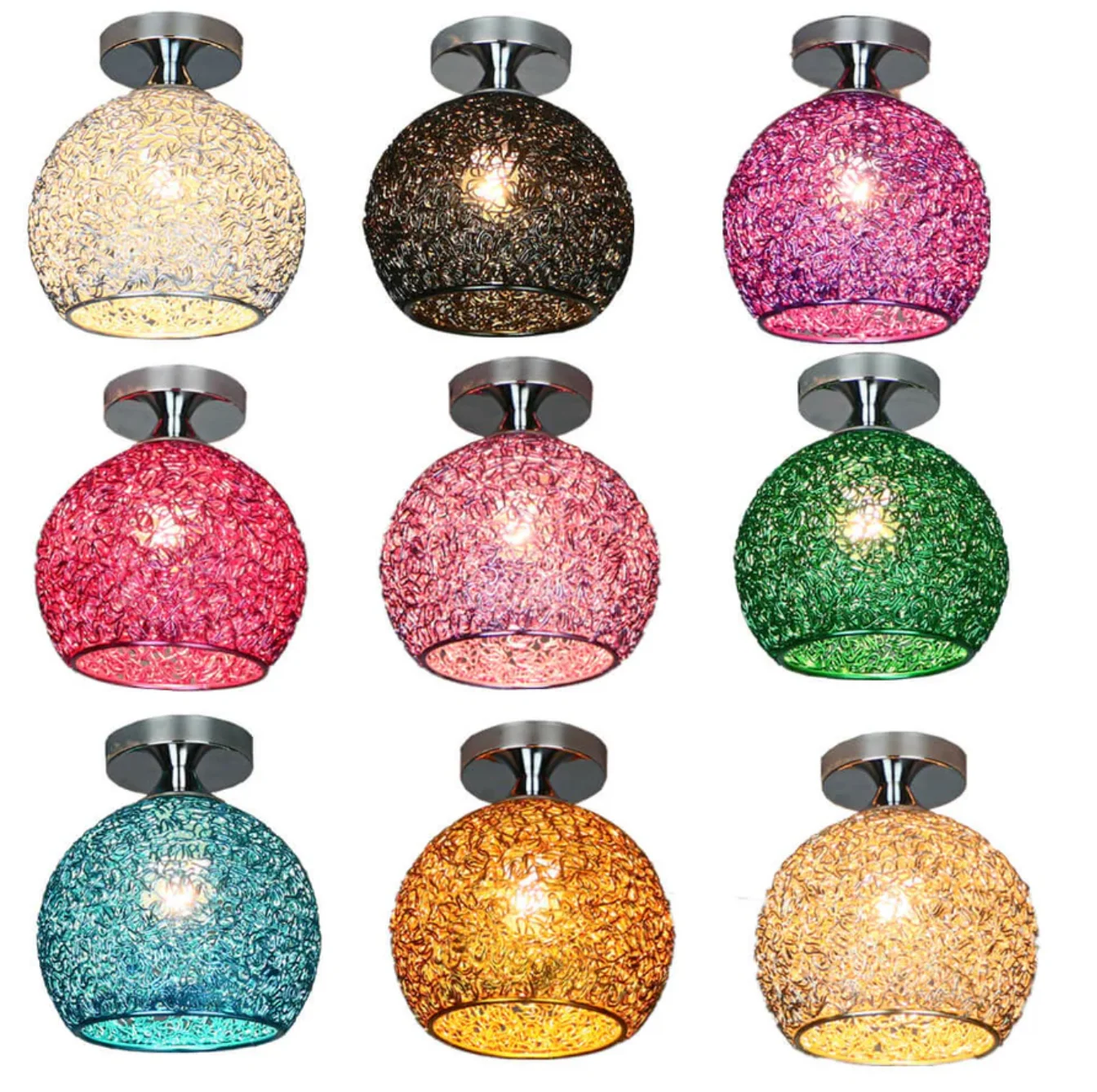 Stylish Ceiling Light Fixture with Open Sphere Design - Image 4