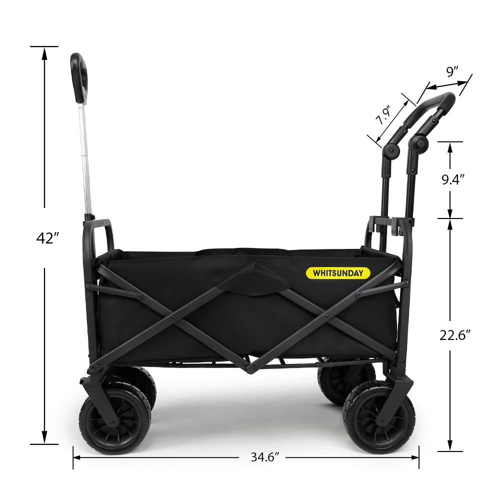 Whitsunday Folding Wagon 8" Heavy Duty Whlees with Push Bar (Standard Size PLUS)
