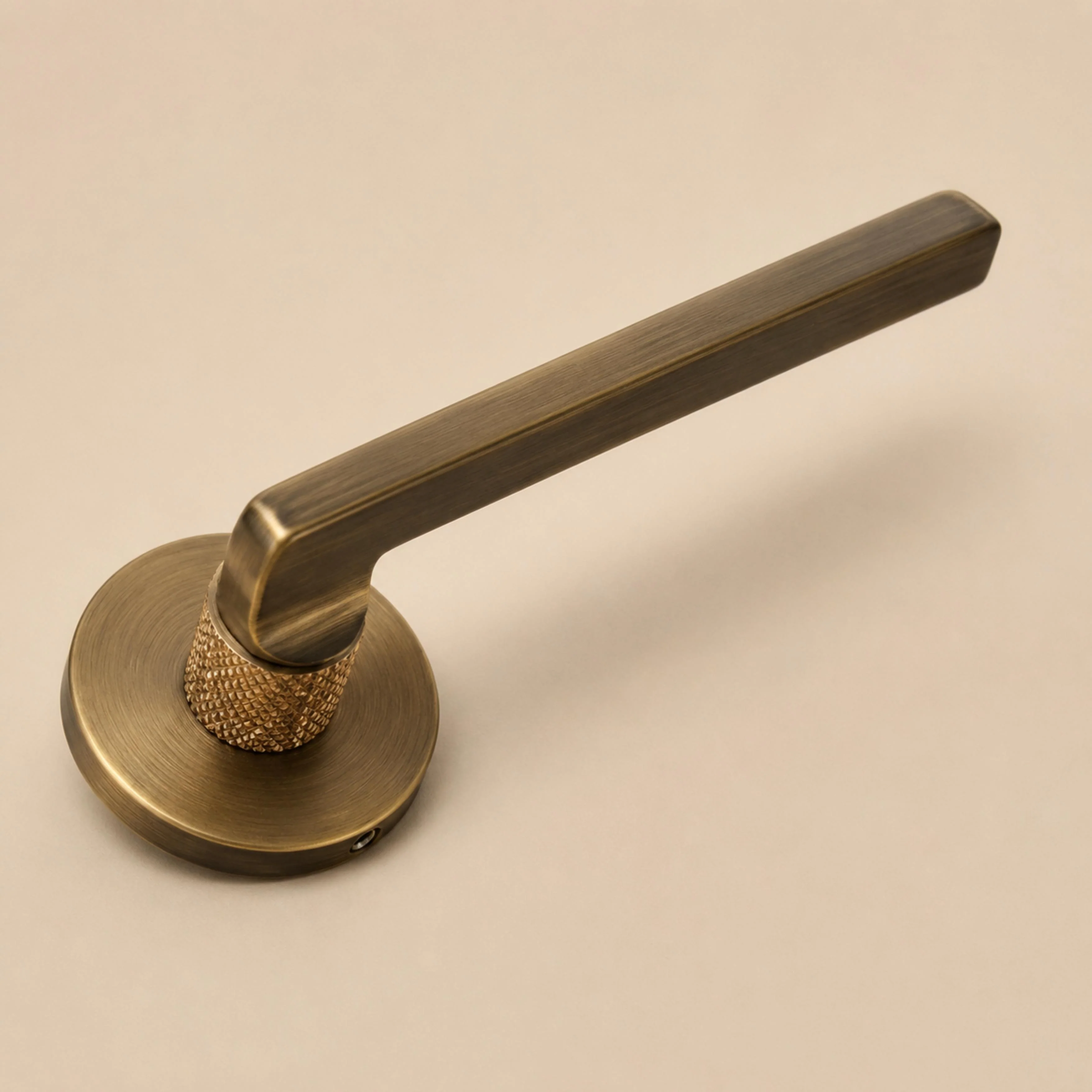 Stylish Ergonomic Brass Door Handle Set in Matte Black Finish - Image 5