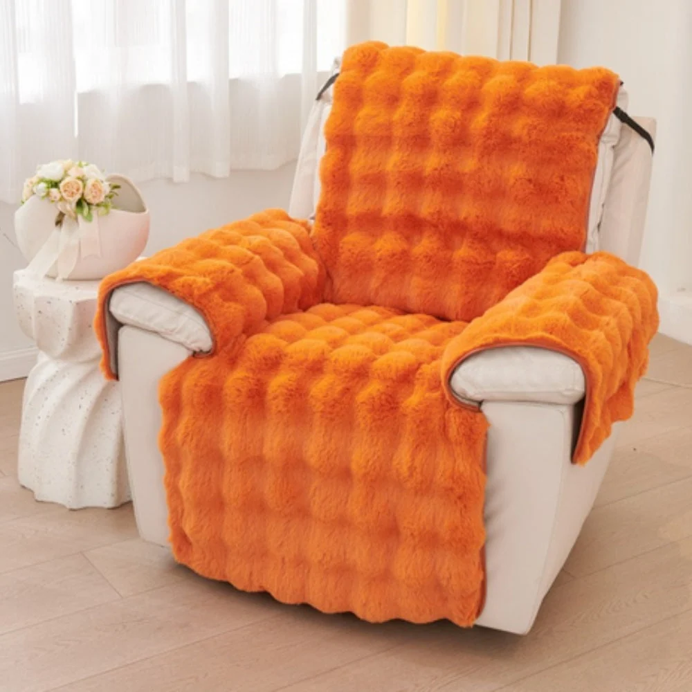 Recliner Sofa Cover Plush Faux Fur Non-Slip & Machine Washable - Image 8