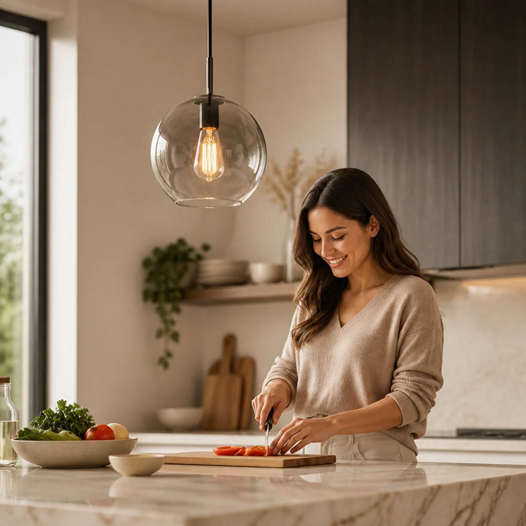 Pendant Light Metallic Gradient Glass Energy-Efficient LED - Image 3
