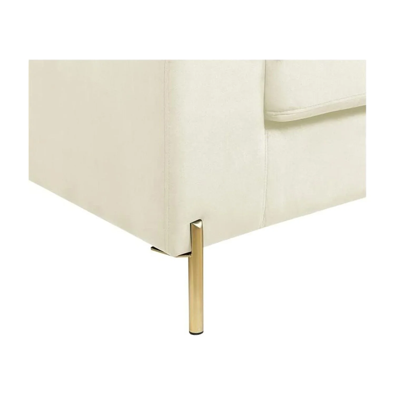 HomeStock Luxe Modern Velvet L-Shape Sectional Sofa with Square Padded Armrests, Solid Pattern Upholstery - 51.6"D x 101.2"W x 33.1"H, Comfortable and Stylish Seating for Living Room-Color:Gray/Gold - Image 21