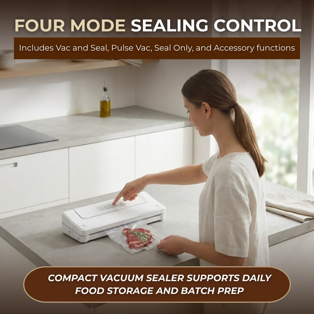 Compact Vacuum Sealer Machine with Multiple Modes and 5 Bags
